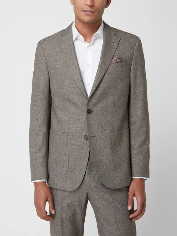 Blitzangebot ? Pierre Cardin Slim Fit 2-Knopf-Sakko Mit Stretch-Anteil Modell ‘Michel’ – Aubergine Meliert ? 5