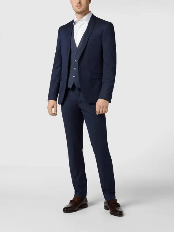 Blitzangebot ? MCNEAL Slim Fit Weste Mit Webmuster – Marineblau ✨ 1