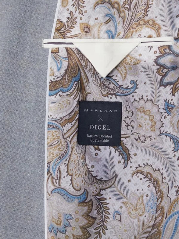 Auslauf ? DIGEL Slim Fit 2-Knopf-Sakko Aus Schurwolle Modell ‘Rod’ – Hellblau ? 6