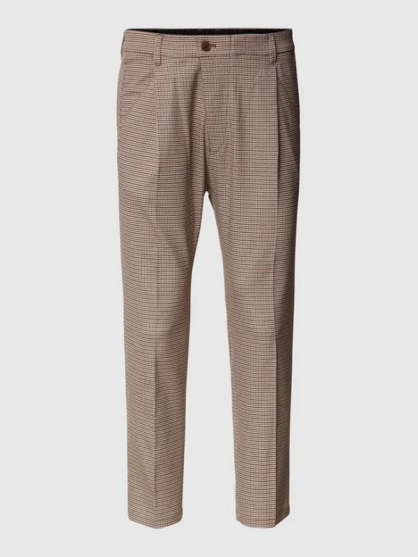 Neu ⌛ Drykorn Anzughose Mit Hahnentrittmuster Modell ‘JOAH’ – Camel ❤️ 3