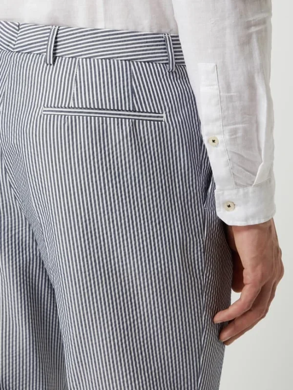 Neu ⌛ Tommy Hilfiger Slim Fit Anzughose Aus Seersucker – Marineblau ? 4
