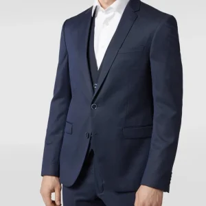 Am billigsten ? MCNEAL Slim Fit 2-Knopf-Sakko Mit Webmuster – Marineblau ? 13
