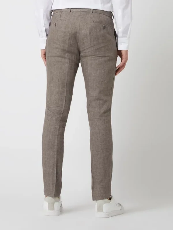 Budget ✨ Carl Gross Modern Fit Anzughose Aus Leinen Modell ‘Tomte’ – Mittelgrau ✔️ 6
