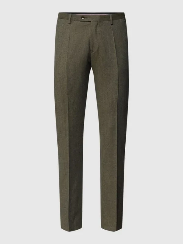 Auslauf ? CG – Club Of Gents Hose Mit Bügelfalten Modell ‘Cruz’ – Olivgrün ✔️ 3