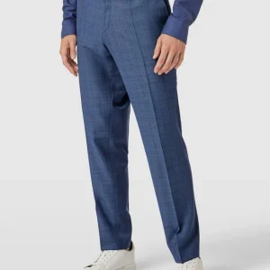 Billig ? BOSS Slim Fit Anzughose Mit Allover-Muster Modell ‘Genius’ – Blau ? 13