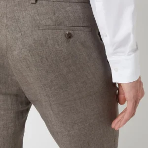 Budget ✨ Carl Gross Modern Fit Anzughose Aus Leinen Modell ‘Tomte’ – Mittelgrau ✔️ 11