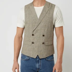 Beste Bewertungen von ? Carl Gross Modern Fit Weste Aus Leinen Modell ‘Farrington’ – Mittelbraun ? 13