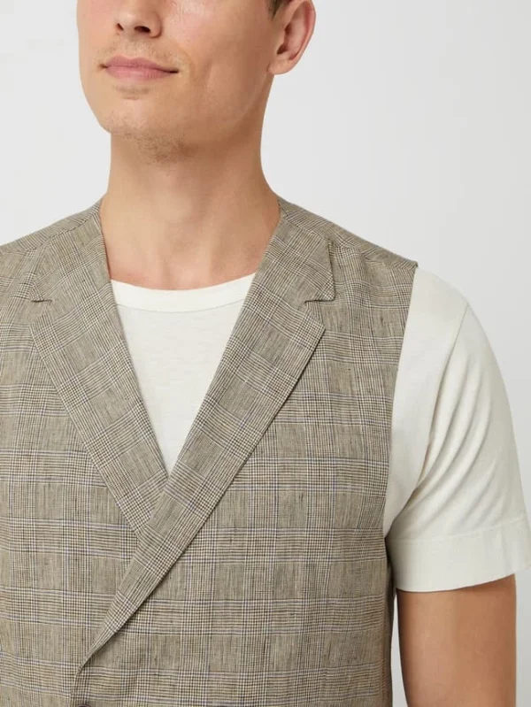 Beste Bewertungen von ? Carl Gross Modern Fit Weste Aus Leinen Modell ‘Farrington’ – Mittelbraun ? 4