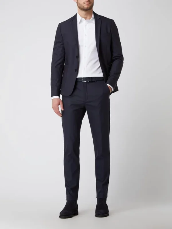 Neu ✔️ MOS MOSH Slim Fit Anzughose Mit Stretch-Anteil Modell ‘Russel’ – Marineblau ? 1