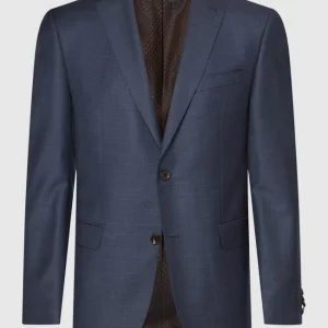 Bestes Angebot ? Carl Gross Modern Fit 2-Knopf-Sakko Aus Schurwolle Modell ‘Steven’ – Rauchblau ✔️ 11