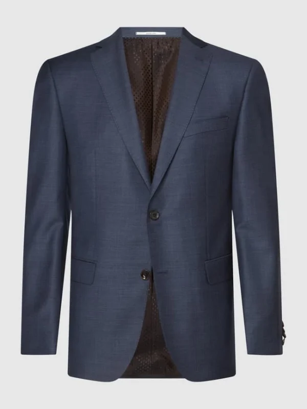 Bestes Angebot ? Carl Gross Modern Fit 2-Knopf-Sakko Aus Schurwolle Modell ‘Steven’ – Rauchblau ✔️ 3