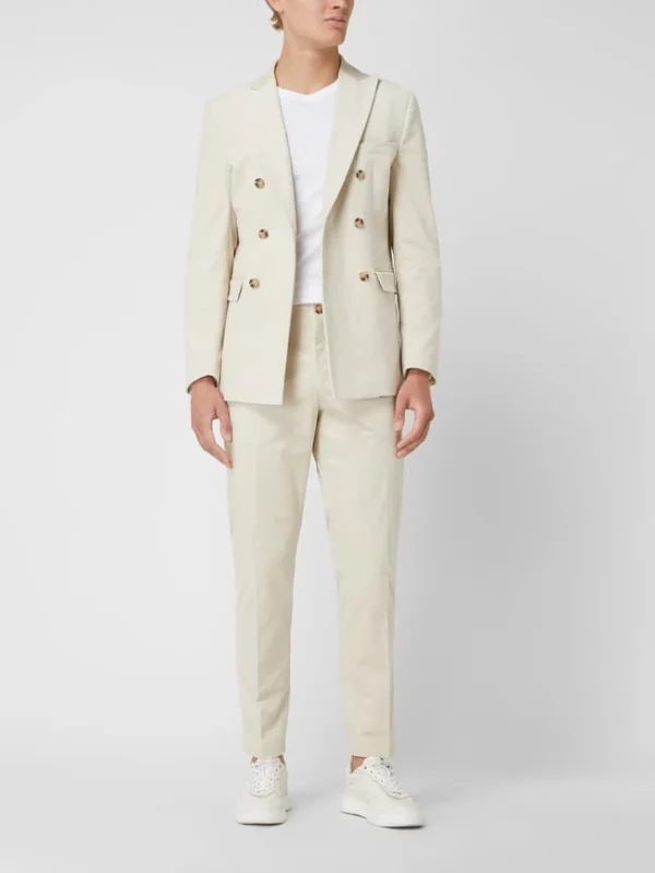 Schlussverkauf ? Selected Homme Slim Fit Anzughose Aus Cord Modell ‘Oakland’ – Offwhite ? 1