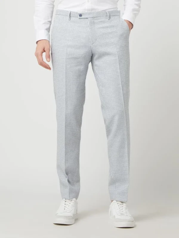 Budget ? CG – Club Of Gents Slim Fit Anzughose Mit Leinen-Anteil Modell ‘Paco’ – Hellblau ? 5