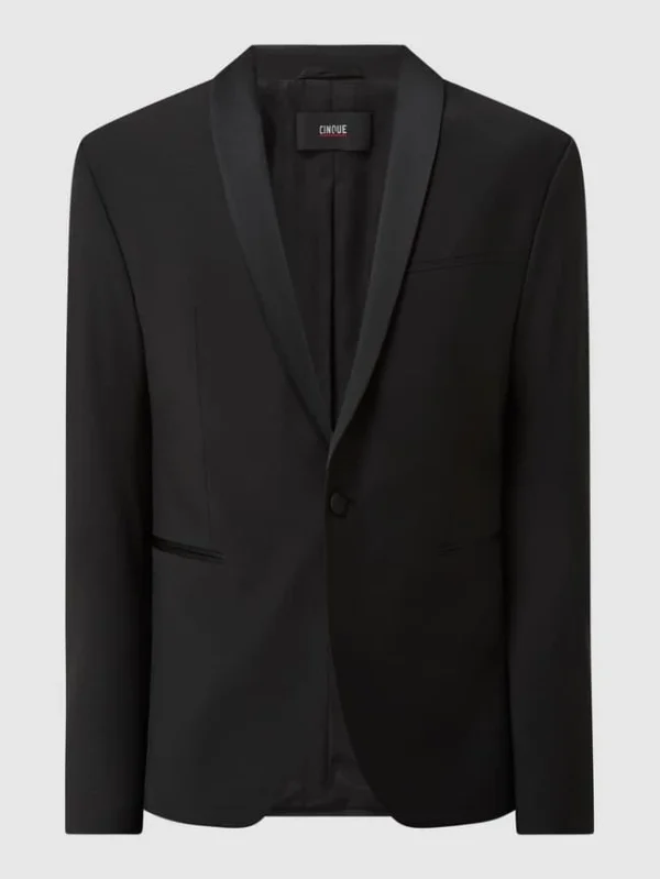 Besorgen ✔️ Cinque Super Slim Fit Smoking-Jacke Mit Schurwoll-Anteil Modell ‘Cifestivo’ – Schwarz ? 3