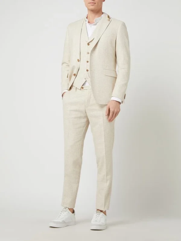 Coupon ? CG – Club Of Gents Slim Fit Weste Mit Leinen-Anteil Modell ‘Paddy’ – Beige ? 1