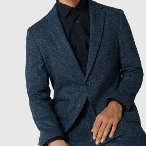 Aktion ? MCNEAL Slim Fit 2-Knopf-Sakko Mit Hahnentrittmuster – Blau ⭐ 11