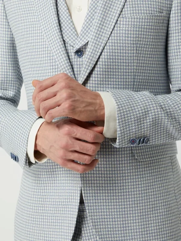 Bestpreis ? CG – Club Of Gents Slim Fit 2-Knopf-Sakko Mit Leinen-Anteil Modell ‘Paul’ – Hellblau ✨ 7