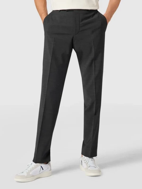 Rabatt ❤️ Strellson Slim Fit Anzughose Mit Bügelfalten ‘Flex Cross’ – Anthrazit ? 5