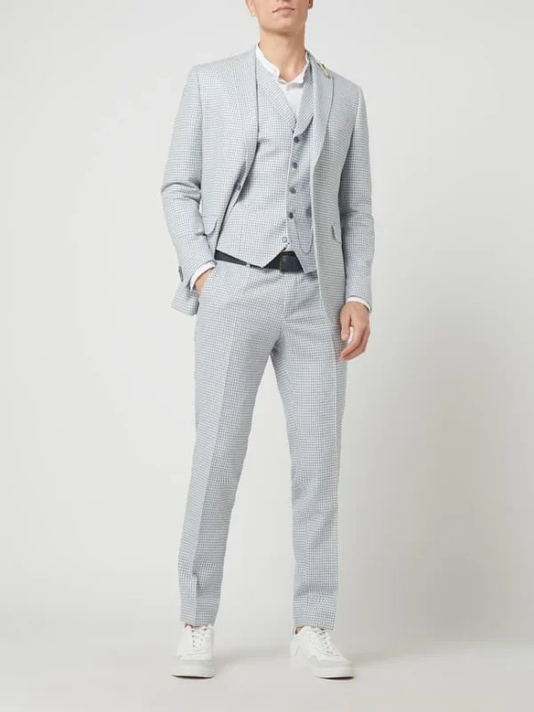 Am billigsten ? CG – Club Of Gents Slim Fit Weste Mit Leinen-Anteil Modell ‘Paddy’ – Hellblau ? 1