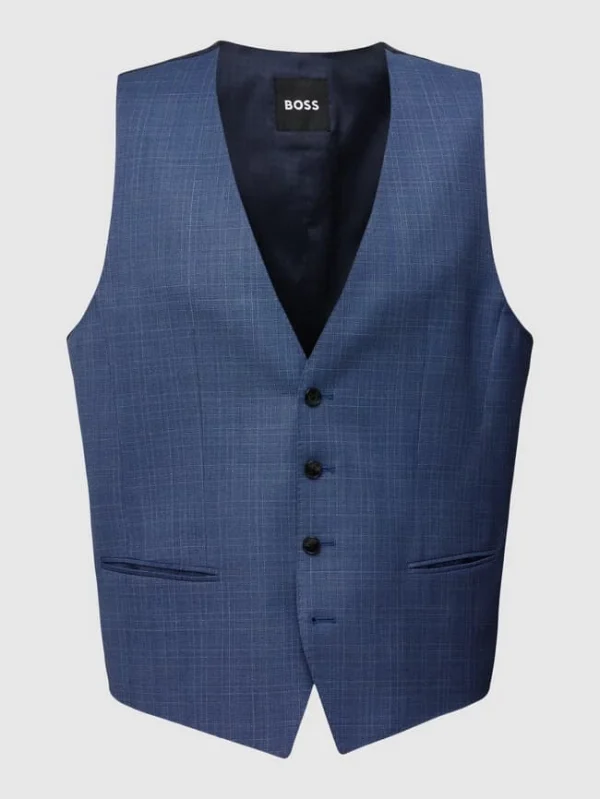 Neu ? BOSS Slim Fit Weste Mit Logo-Detail Modell ‘Huge Vest’ – Blau ❤️ 3