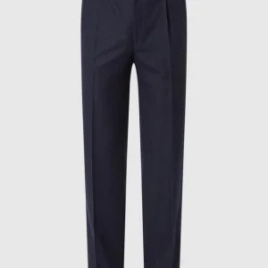 Billig ? Hiltl Anzughose Aus Schurwolle Modell ‘Milano’ – Marineblau Meliert ❤️ 9