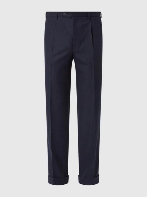 Billig ? Hiltl Anzughose Aus Schurwolle Modell ‘Milano’ – Marineblau Meliert ❤️ 3