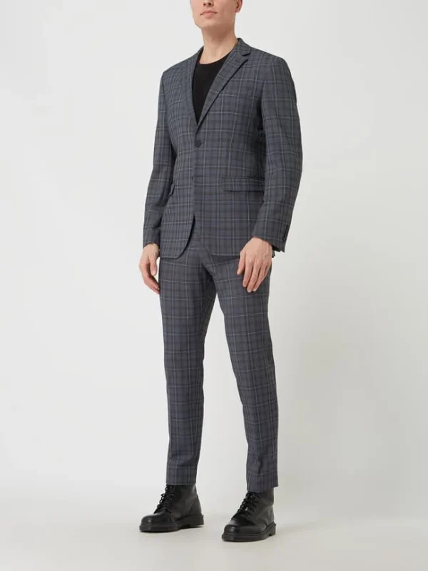 Aktion ✨ Selected Homme Slim Fit 2-Knopf-Sakko Mit Woll-Anteil Modell ‘Elon’ – Dunkelblau ? 1