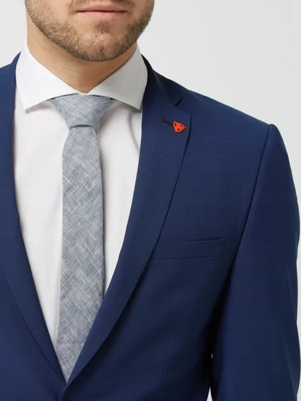 Bestpreis ? Roy Robson Extra Slim Fit 2-Knopf-Sakko Mit Schurwoll-Anteil – Blau ? 4