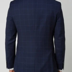 Blitzangebot ? BOSS Slim Fit 2-Knopf-Sakko Aus Schurwolle Modell ‘Huge’ – Blau ? 16