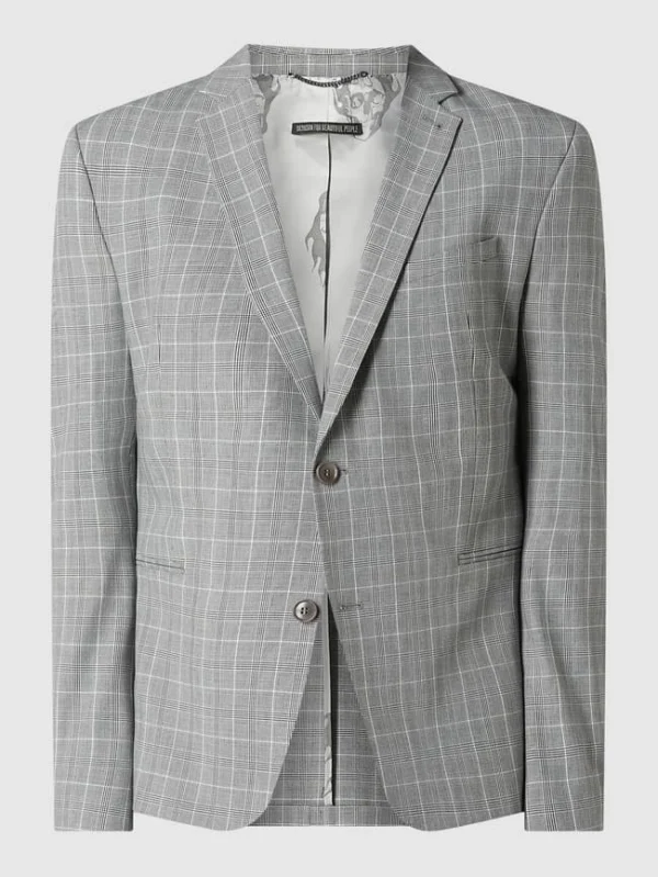 Rabatt ? Drykorn Slim Fit 2-Knopf-Sakko Mit Stretch-Anteil Modell ‘Hurley’ – Hellgrau ? 3