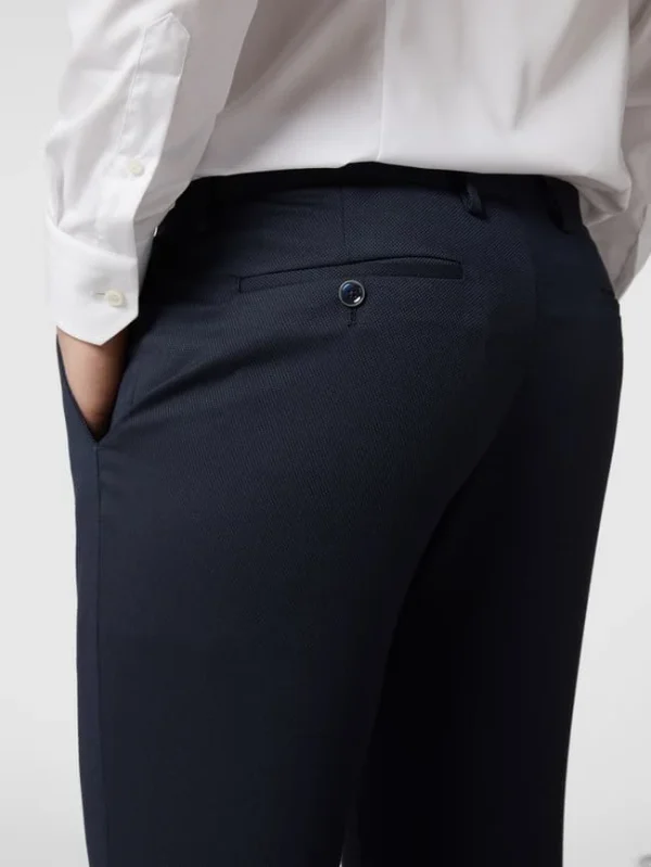 Coupon ? MCNEAL Slim Fit Business-Hose Mit Webmuster – Marineblau ? 4