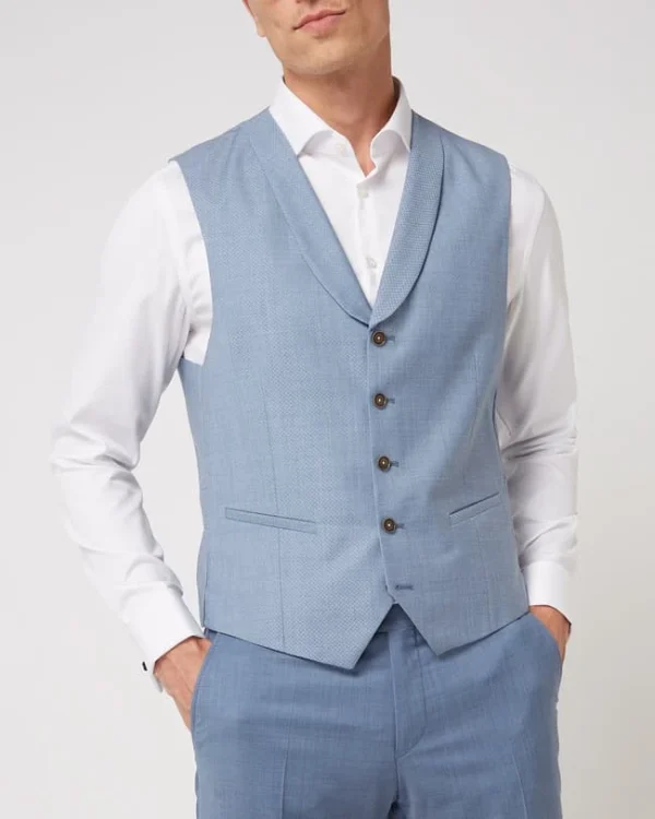 Brandneu ? CG – Club Of Gents Weste Aus Reiner Schurwolle – YOUR OWN PARTY By CG – CLUB Of GENTS – Hellblau ? 5