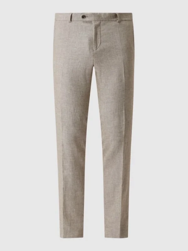 Blitzangebot ? Carl Gross Modern Fit Hose Aus Leinenmischung Modell ‘Tomte’ – Mittelbraun ? 3