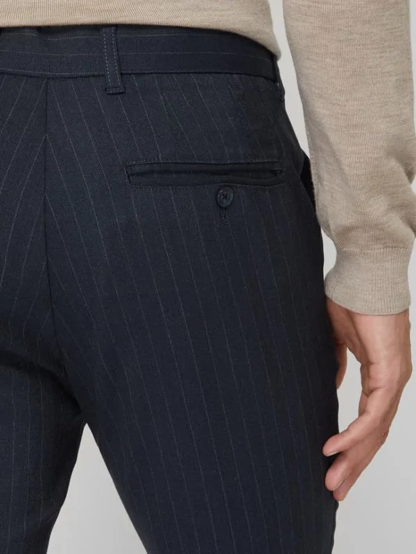 Blitzangebot ? Matinique Slim Fit Anzughose Mit Nadelstreifen Modell ‘Liam’ – Dunkelblau ✨ 4