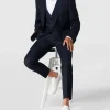 Auslauf ? BOSS Slim Fit Weste Aus Schurwolle – Marineblau ? 7
