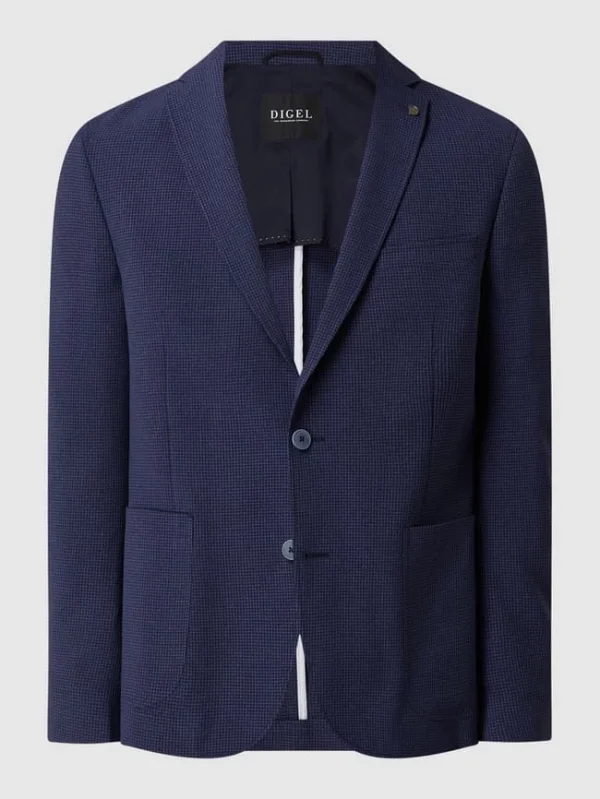 Bestes Angebot ? DIGEL Slim Fit 2-Knopf-Sakko Mit Hahnentritt-Dessin Modell ‘Kristo’ – Royalblau ? 3