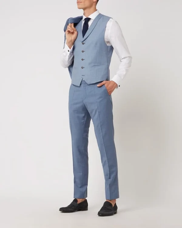 Coupon ? CG – Club Of Gents Weste Aus Reiner Schurwolle – YOUR OWN PARTY By CG – CLUB Of GENTS – Hellblau ⌛ 1