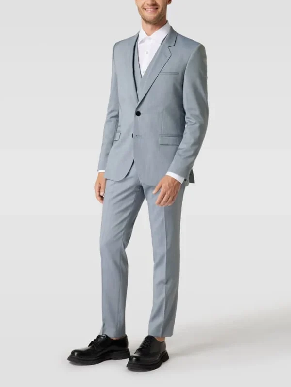 Bester Verkauf ? HUGO Extra Slim Fit Anzug Mit Strukturmuster Modell ‘Arti / Hesten’ – Rauchblau ? 1