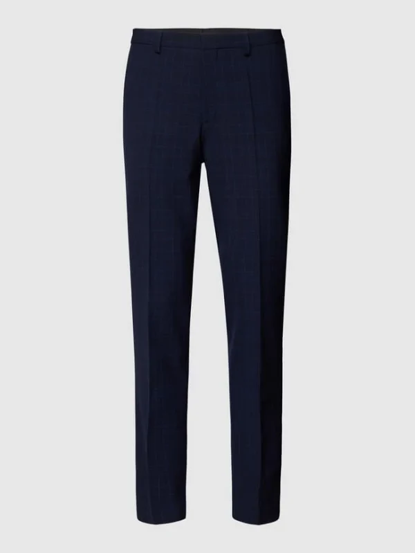 Brandneu ? HUGO Hose Mit Glencheck-Muster Modell ‘Hesten’ – Marineblau ✔️ 3