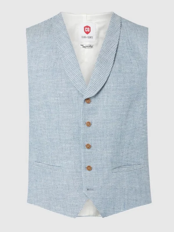 Coupon ? CG – Club Of Gents Slim Fit Weste Mit Leinen YOUR OWN PARTY By CG – CLUB Of GENTS – Hellblau ? 1