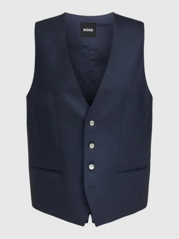 Aktion ? BOSS Weste Mit V-Ausschnitt Modell ‘Huge Vest’ – Marineblau ❤️ 1