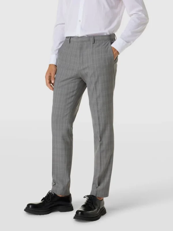 Angebote ? HUGO Hose Mit Glencheck-Muster Modell ‘Hesten’ – Hellgrau ? 5