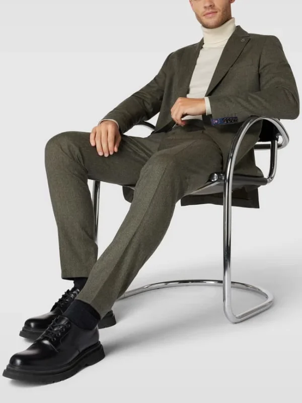 Auslauf ? CG – Club Of Gents Hose Mit Bügelfalten Modell ‘Cruz’ – Olivgrün ✔️ 1