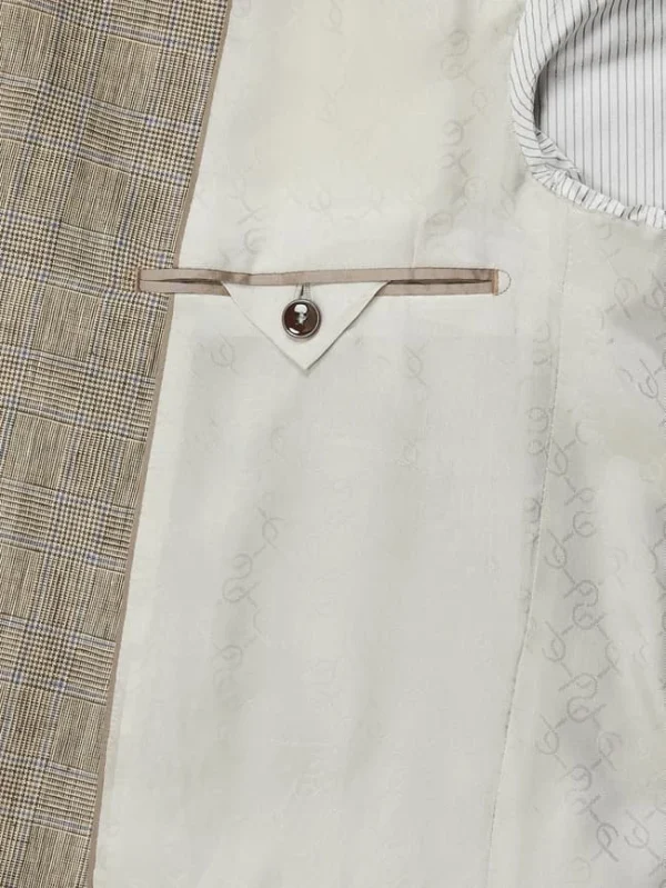 Coupon ? Carl Gross Modern Fit 2-Knopf-Sakko Aus Leinen Modell ‘Tebbo’ – Mittelbraun ? 7