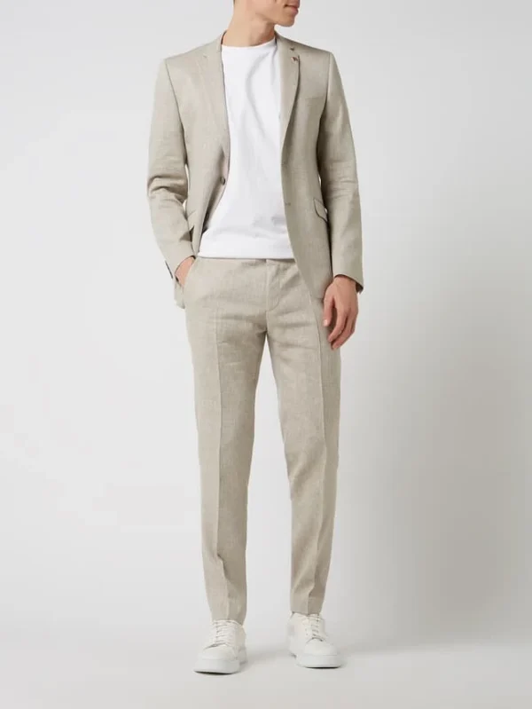 Besorgen ? DIGEL Slim Fit Leinenhose Mit Viskose-Anteil Modell ‘Franco’ – Sand ? 1
