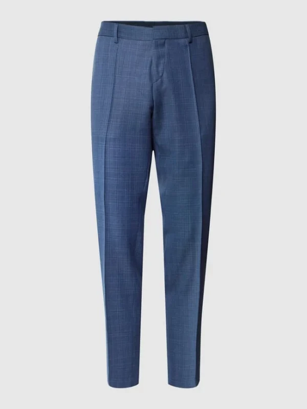 Billig ? BOSS Slim Fit Anzughose Mit Allover-Muster Modell ‘Genius’ – Blau ? 3