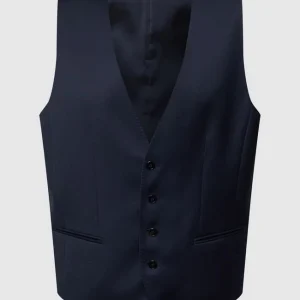 Auslauf ? BOSS Slim Fit Weste Aus Schurwolle – Marineblau ? 9
