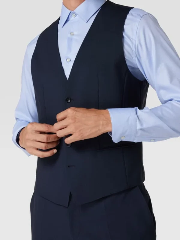 Budget ? BOSS Weste Mit Paspeltaschen Modell ‘Huge Vest’ – Blau ? 4
