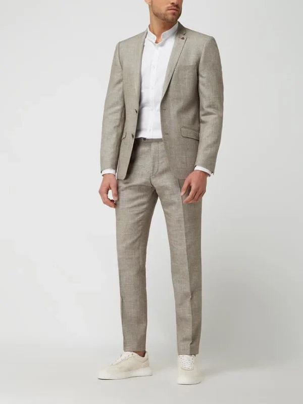 Blitzangebot ? Roy Robson Slim Fit Anzughose Aus Leinenmischung – Khaki ? 1