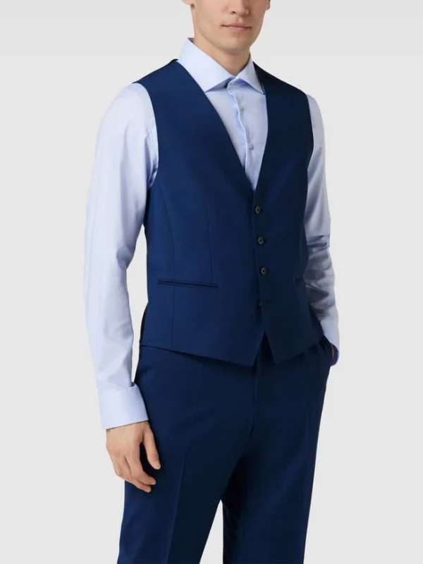 Großhandel ? BOSS Weste Mit Paspeltaschen – Royalblau ? 5